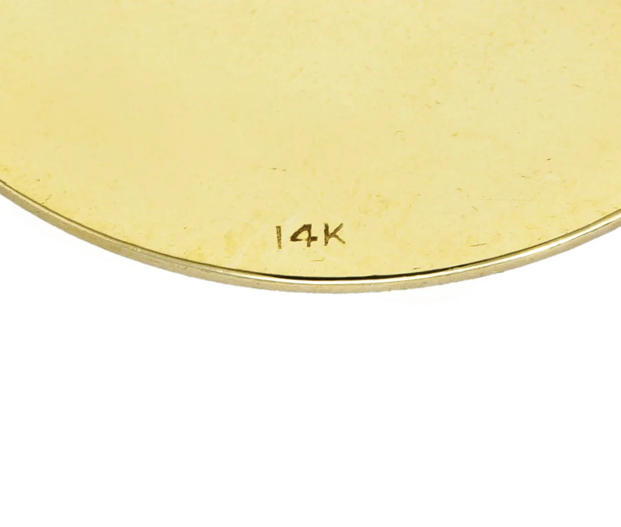 14 Karat Yellow Gold Lucky Thirteen 13 Vintage Medallion Charm Pendant