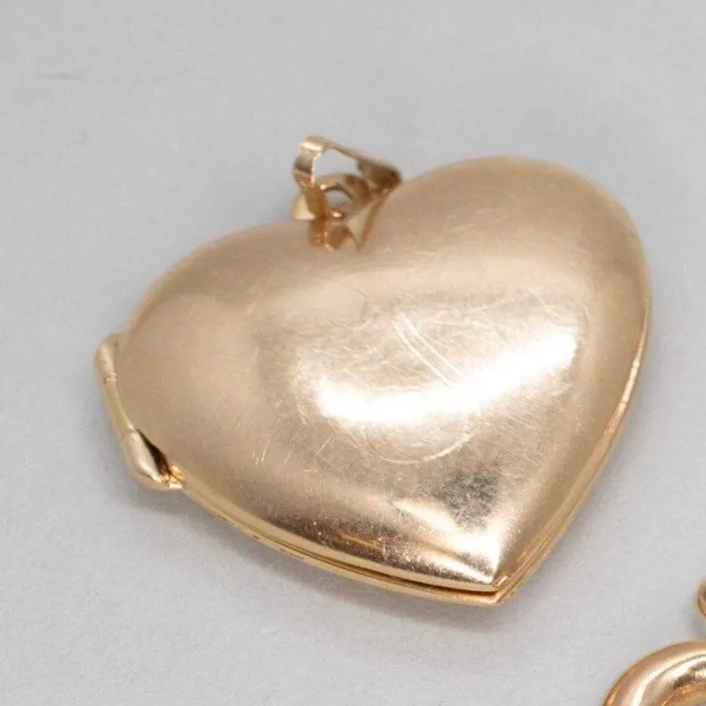 14K Vintage Heart Charms