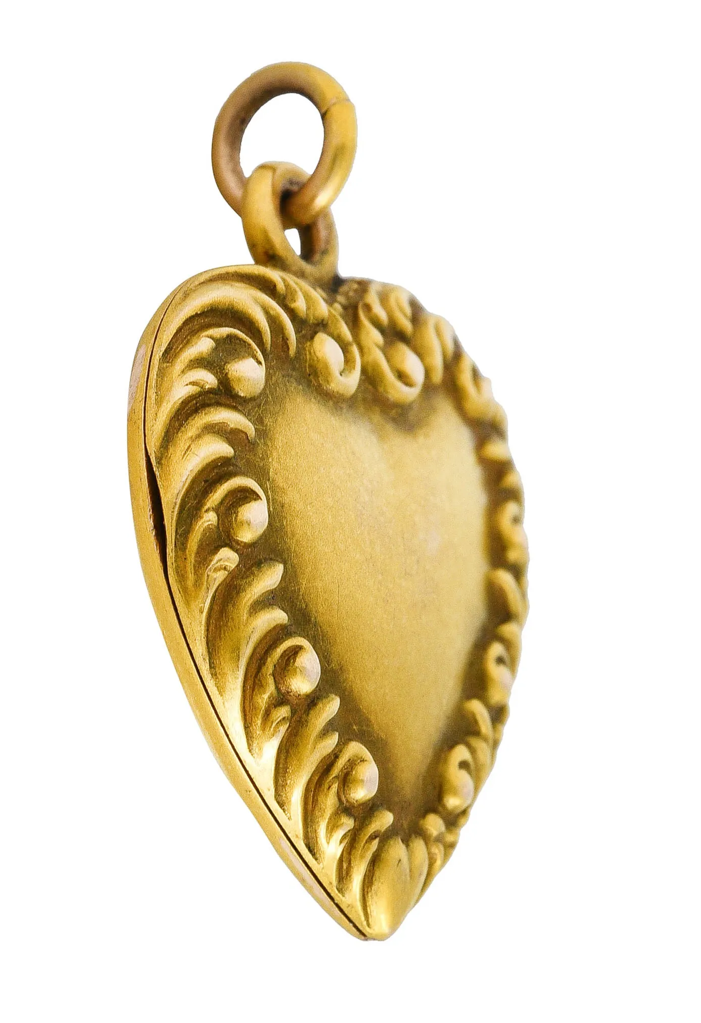 1900 Victorian 14 Karat Gold Heart Locket Pendant