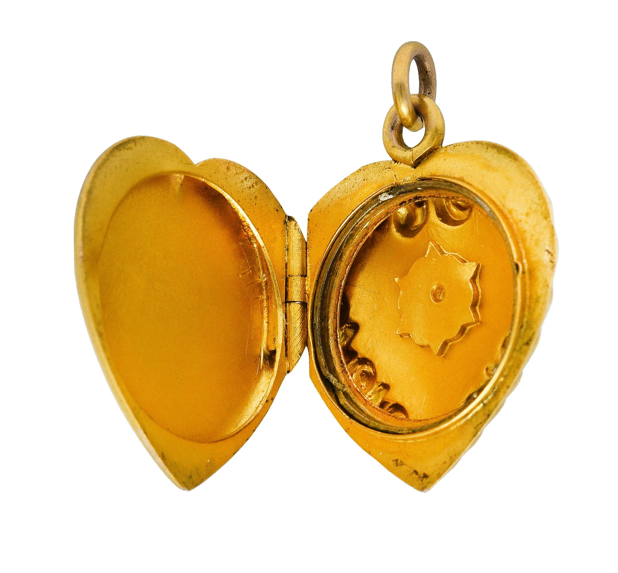1900 Victorian 14 Karat Gold Heart Locket Pendant