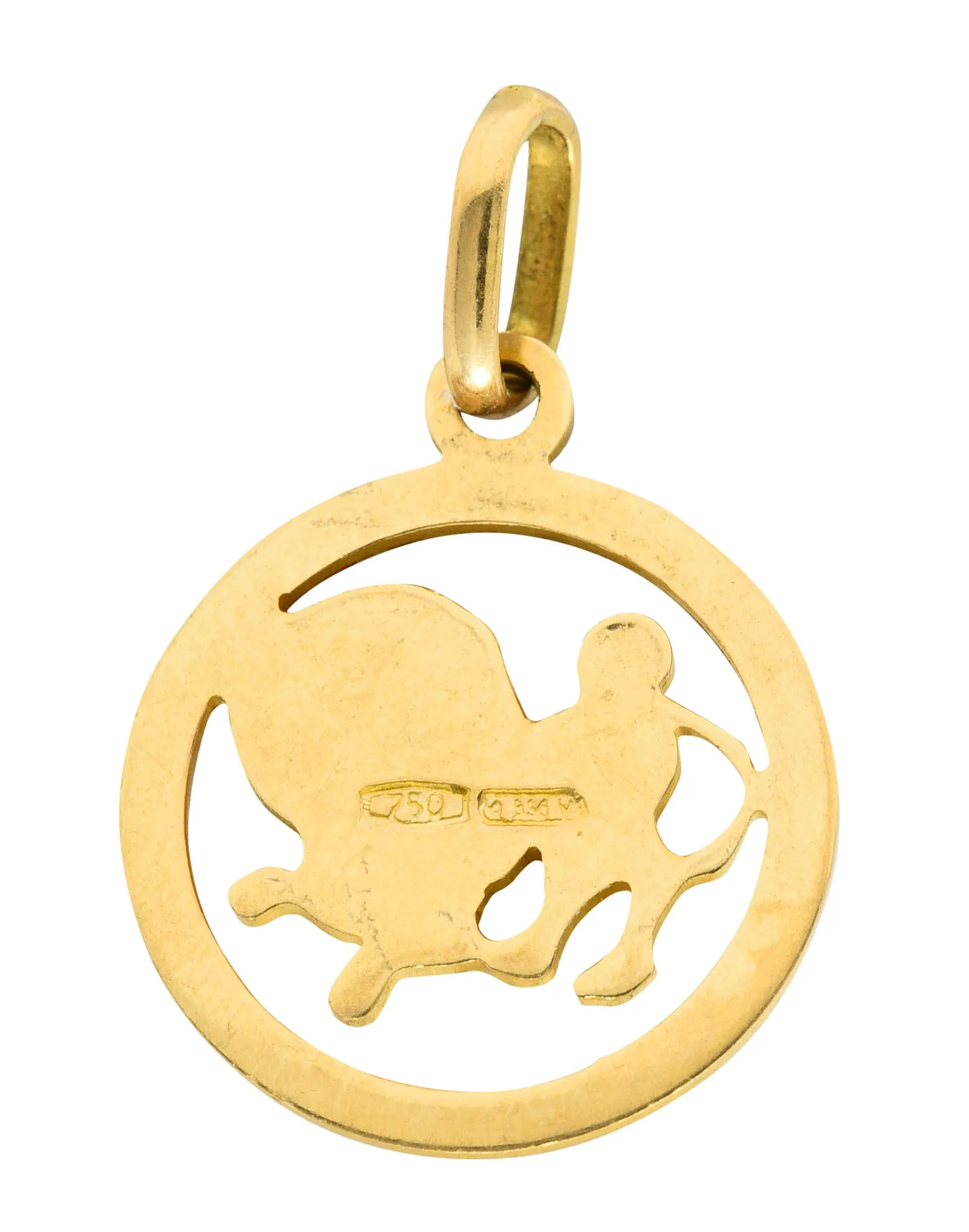 1970's 18 Karat Yellow Gold Leo Lion Zodiac Charm