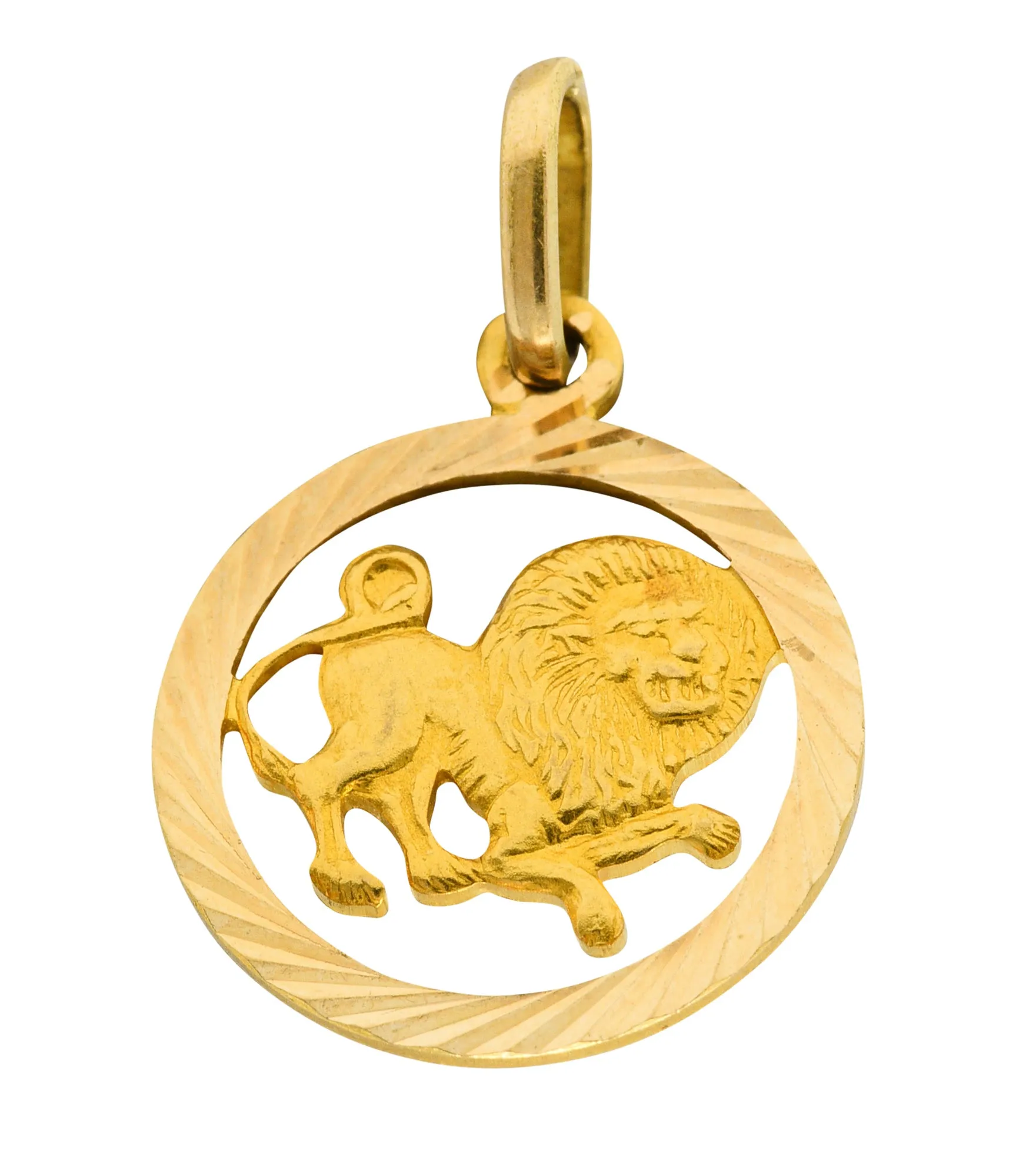 1970's 18 Karat Yellow Gold Leo Lion Zodiac Charm