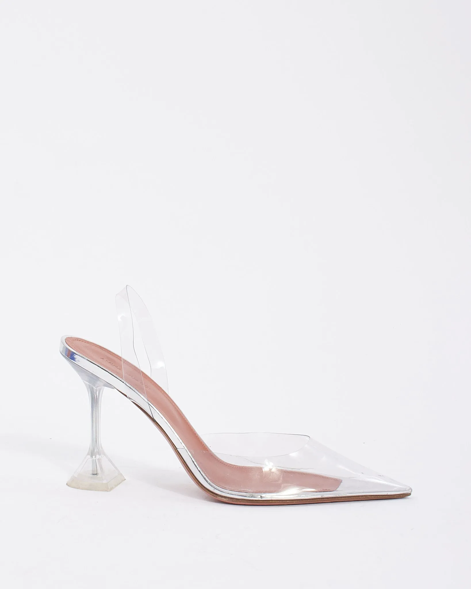 Amina Muaddi Transparent PVC Holli 95mm Pointed-toe Slingback Pumps - US 12