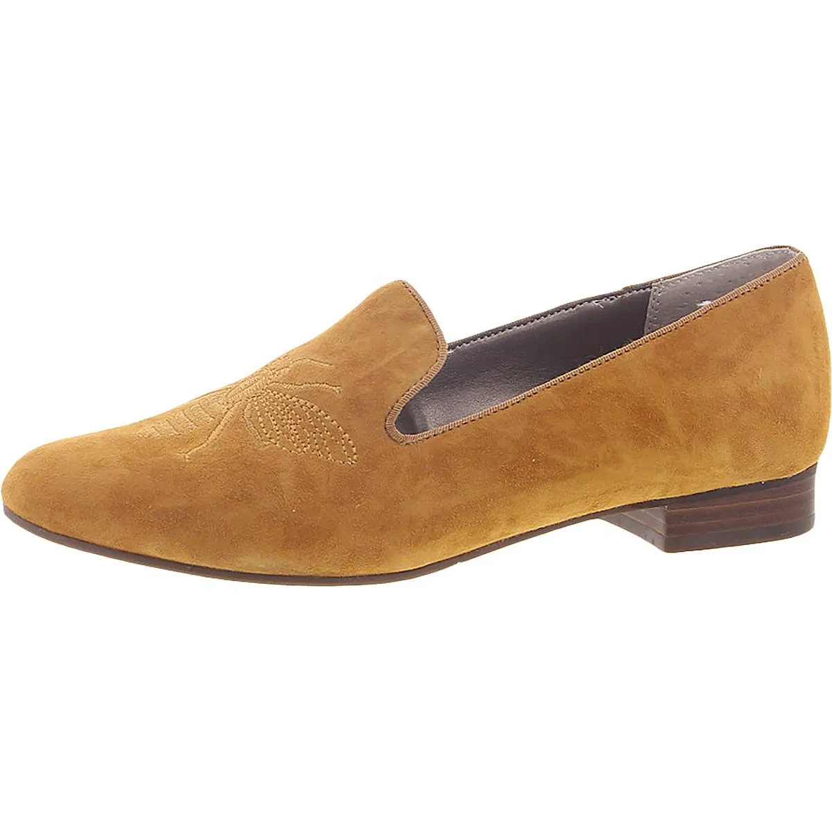 Array Womens Queen Bee Suede Embroidered Smoking Loafers