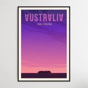 Australia - Vintage Style Travel Print