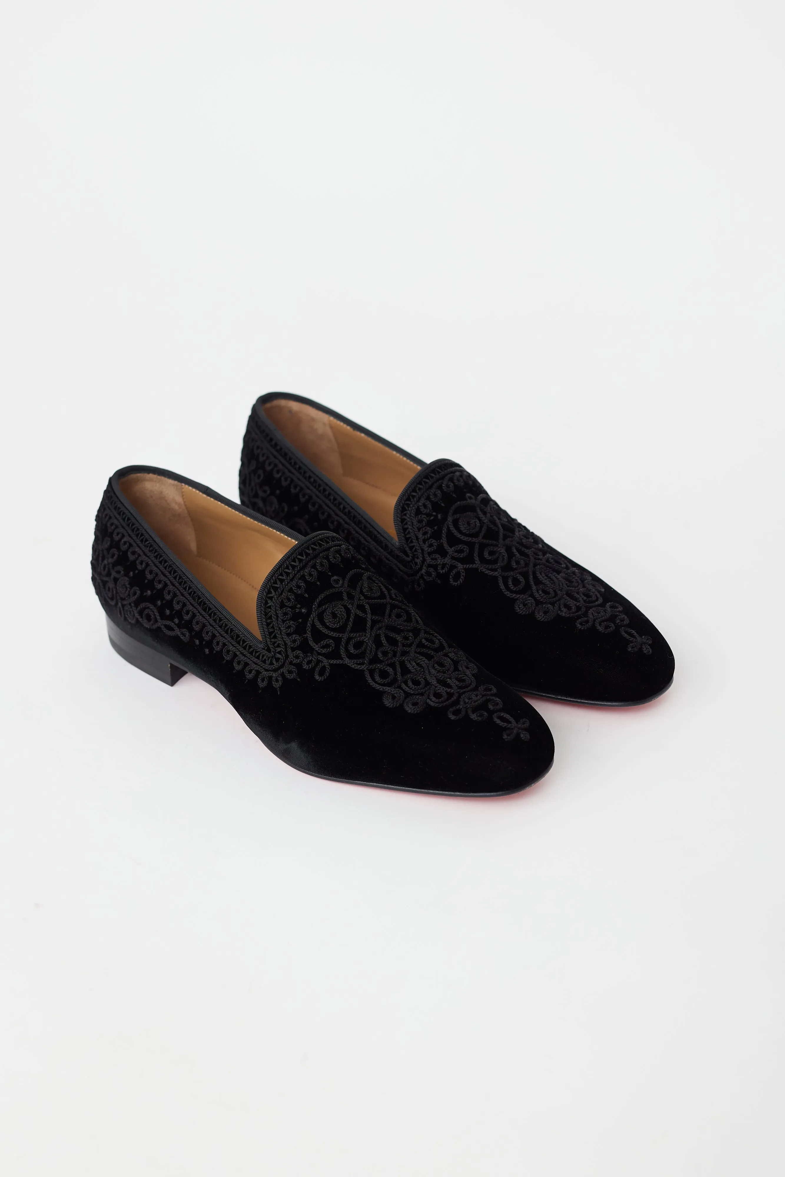 Black Velvet Mamounia Embroidered Loafer