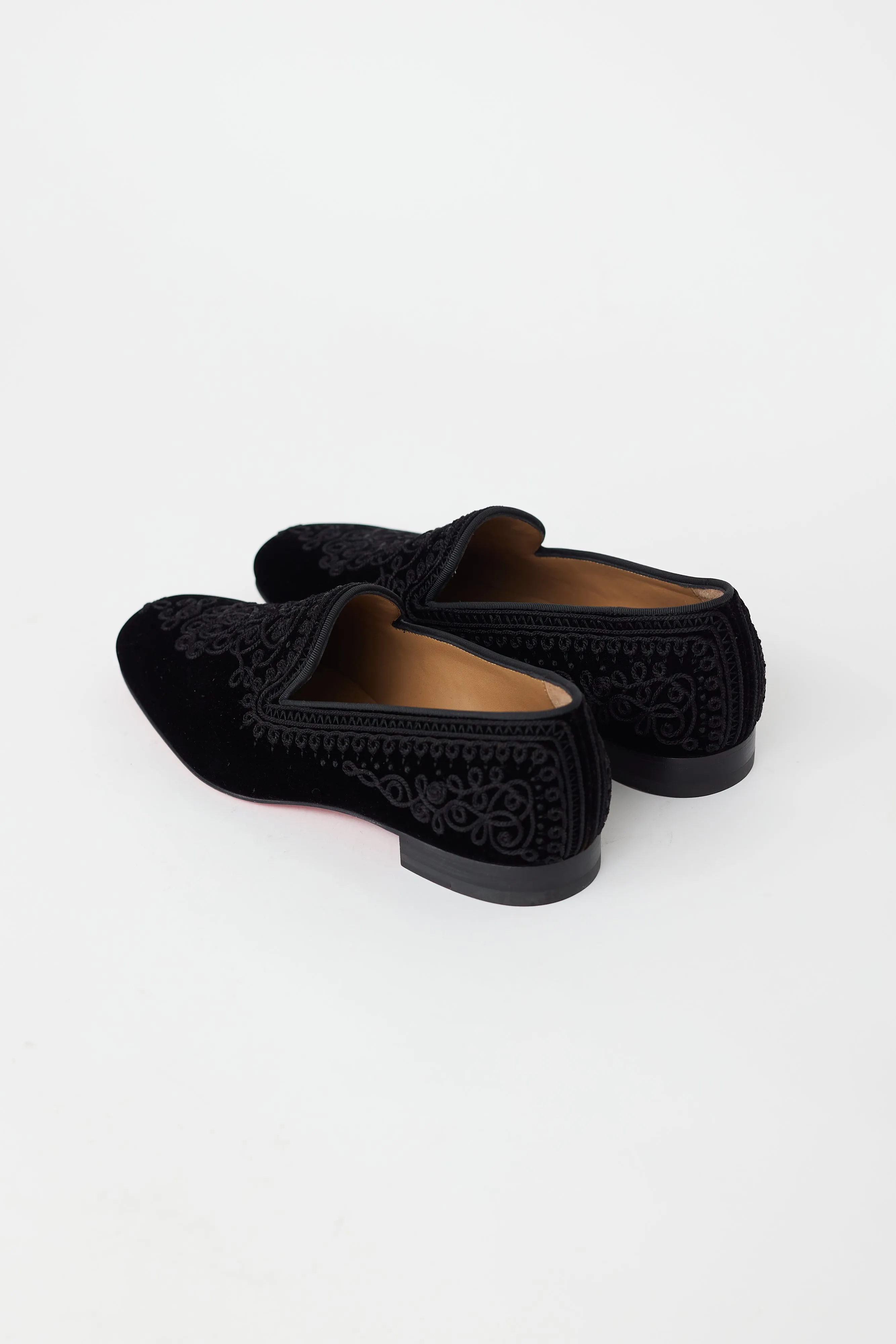 Black Velvet Mamounia Embroidered Loafer