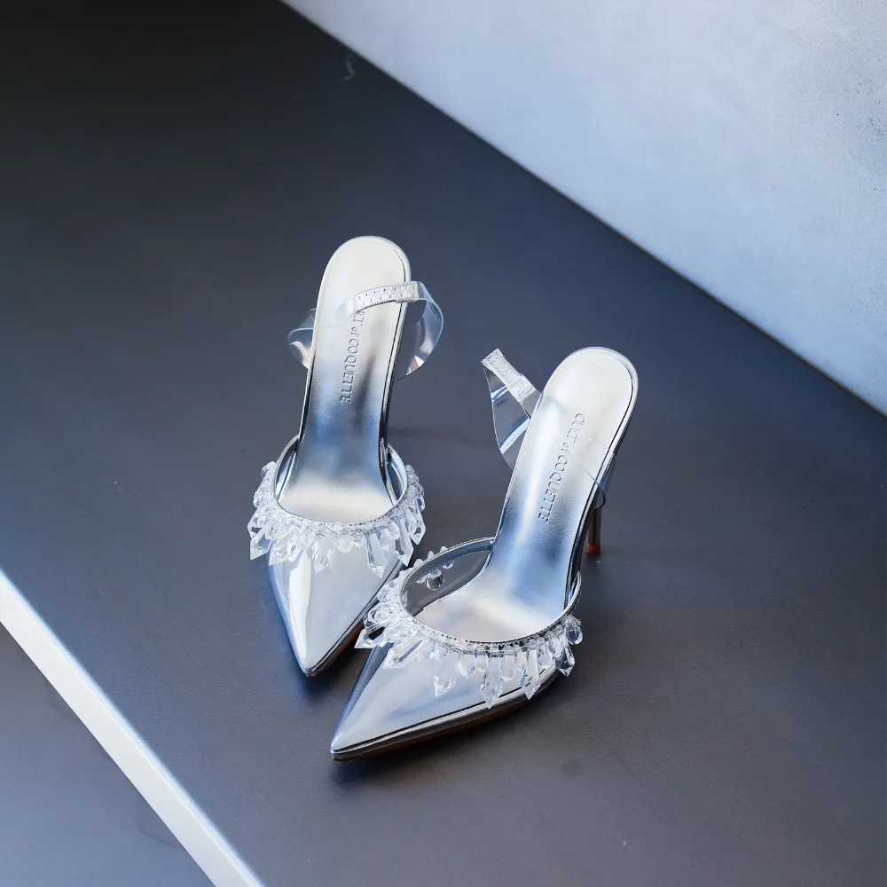 Candice Clear Drip Chandelier Slingback