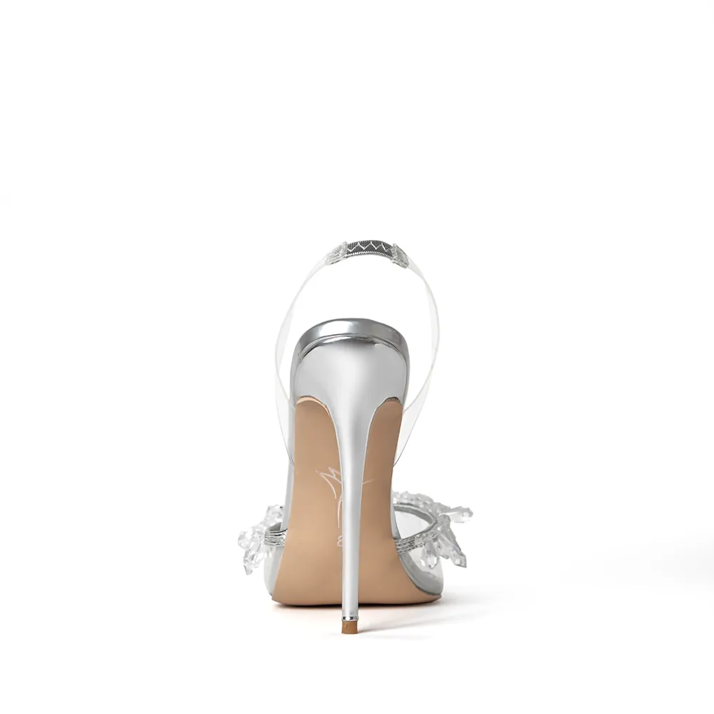 Candice Clear Drip Chandelier Slingback
