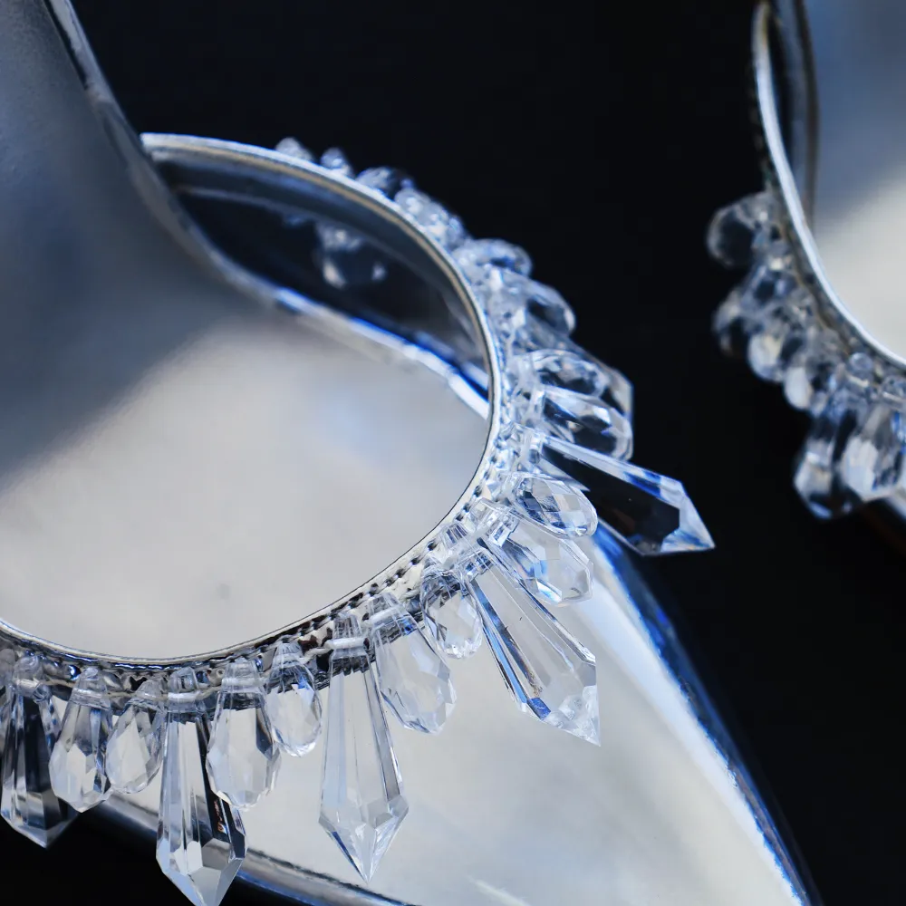 Candice Clear Drip Chandelier Slingback