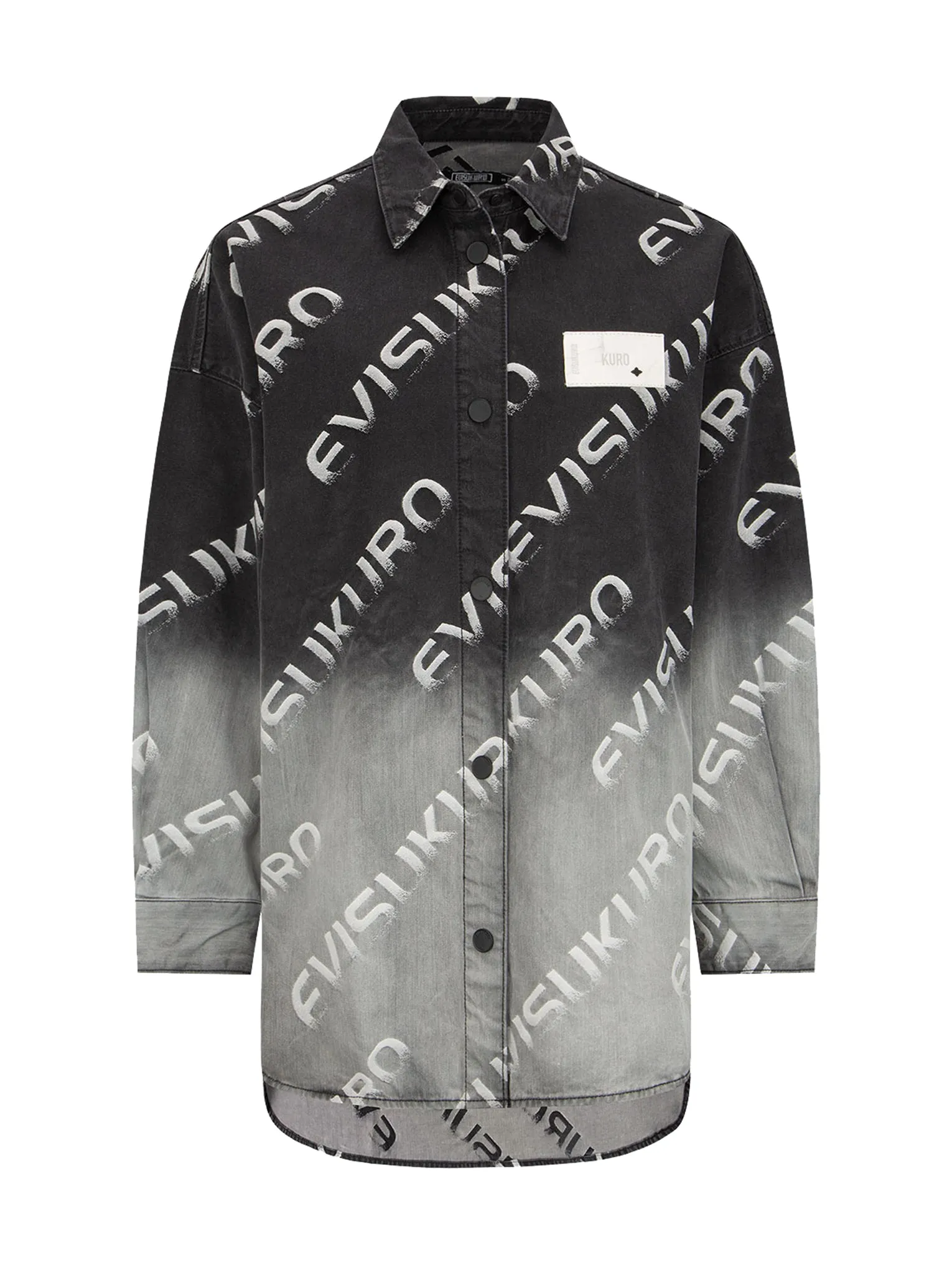 Degrade Oversize Logo Jacquard Shirt Jacket