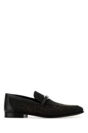 Embroidered jacquard Fendi O'Lock loafers