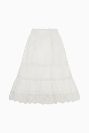 Girls Donella Cotton Lace-Trimmed Skirt - OPTIC WHITE