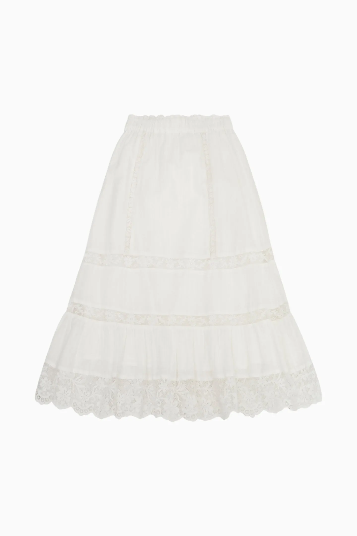 Girls Donella Cotton Lace-Trimmed Skirt - OPTIC WHITE
