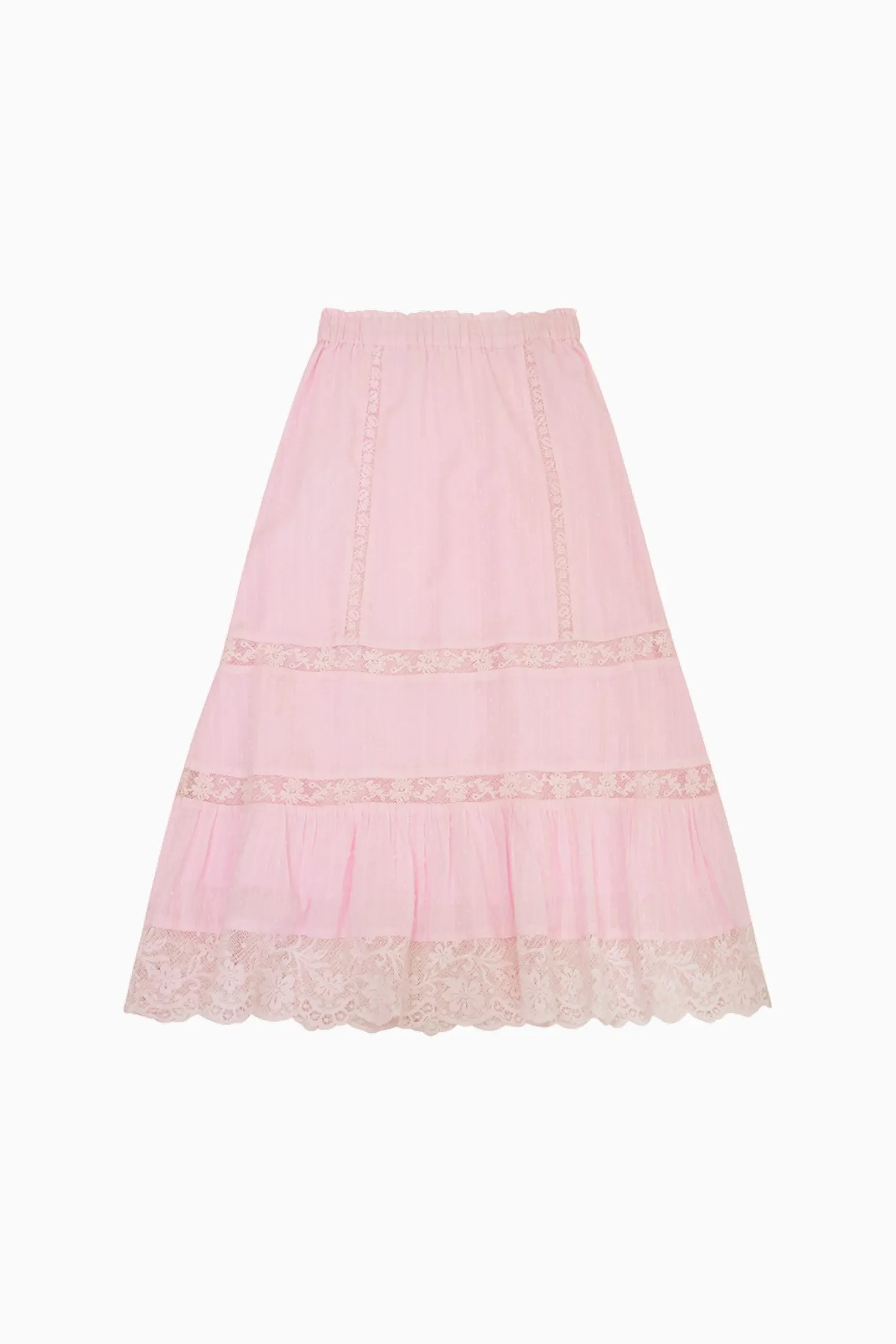 Girls Donella Cotton Lace-Trimmed Skirt