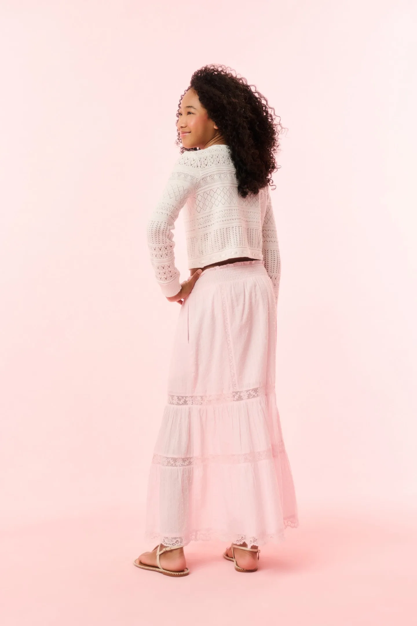 Girls Donella Cotton Lace-Trimmed Skirt