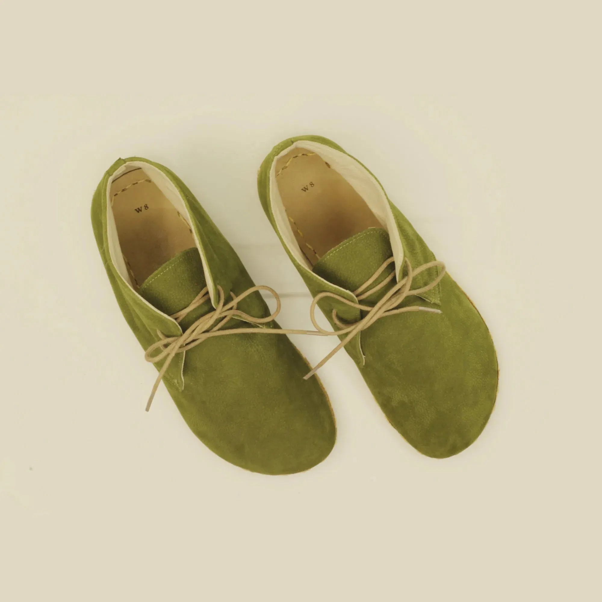Green Barefoot Leather Men's Laced Short Laced Short Boots