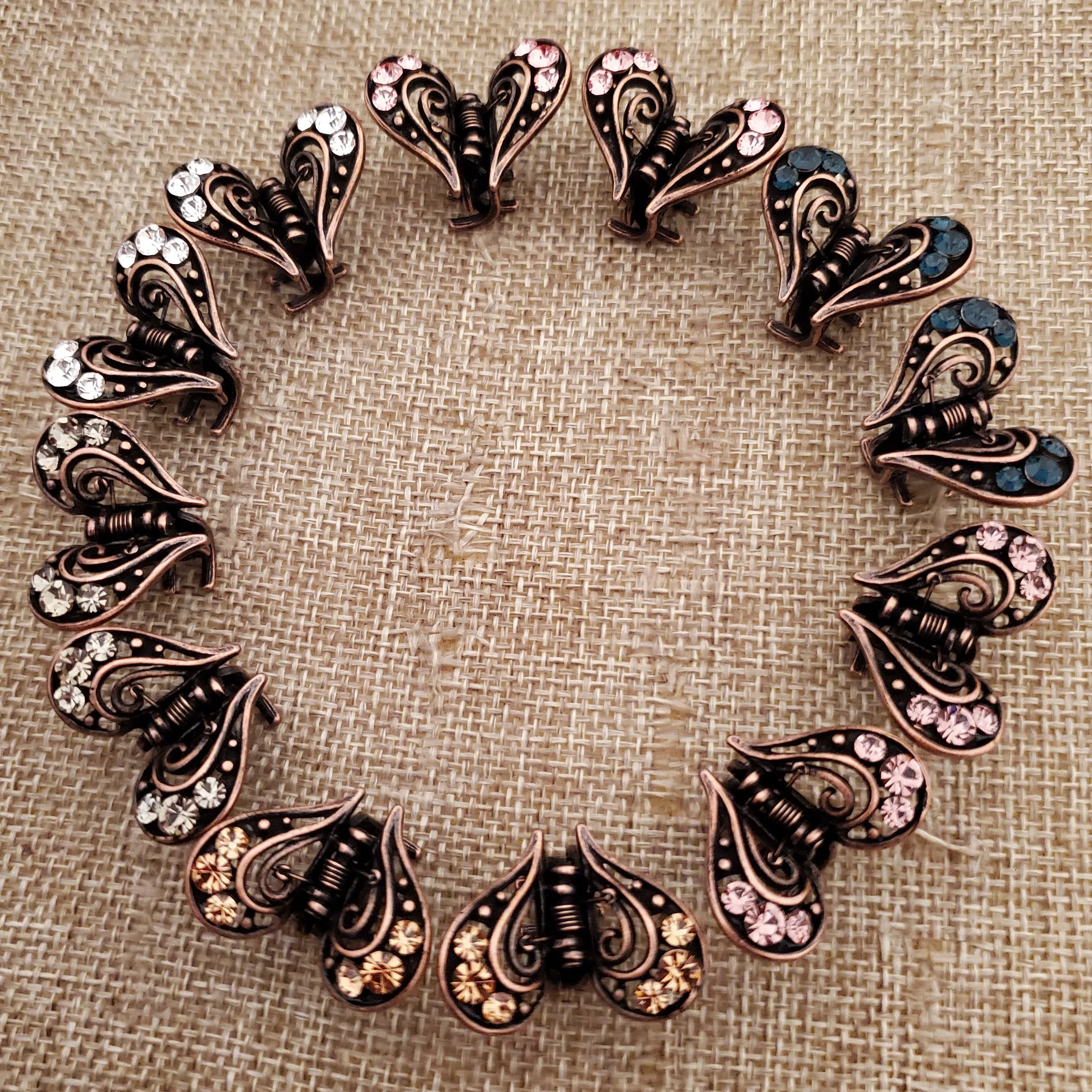 Heart Mini Hair Claw Rhinestone Clip