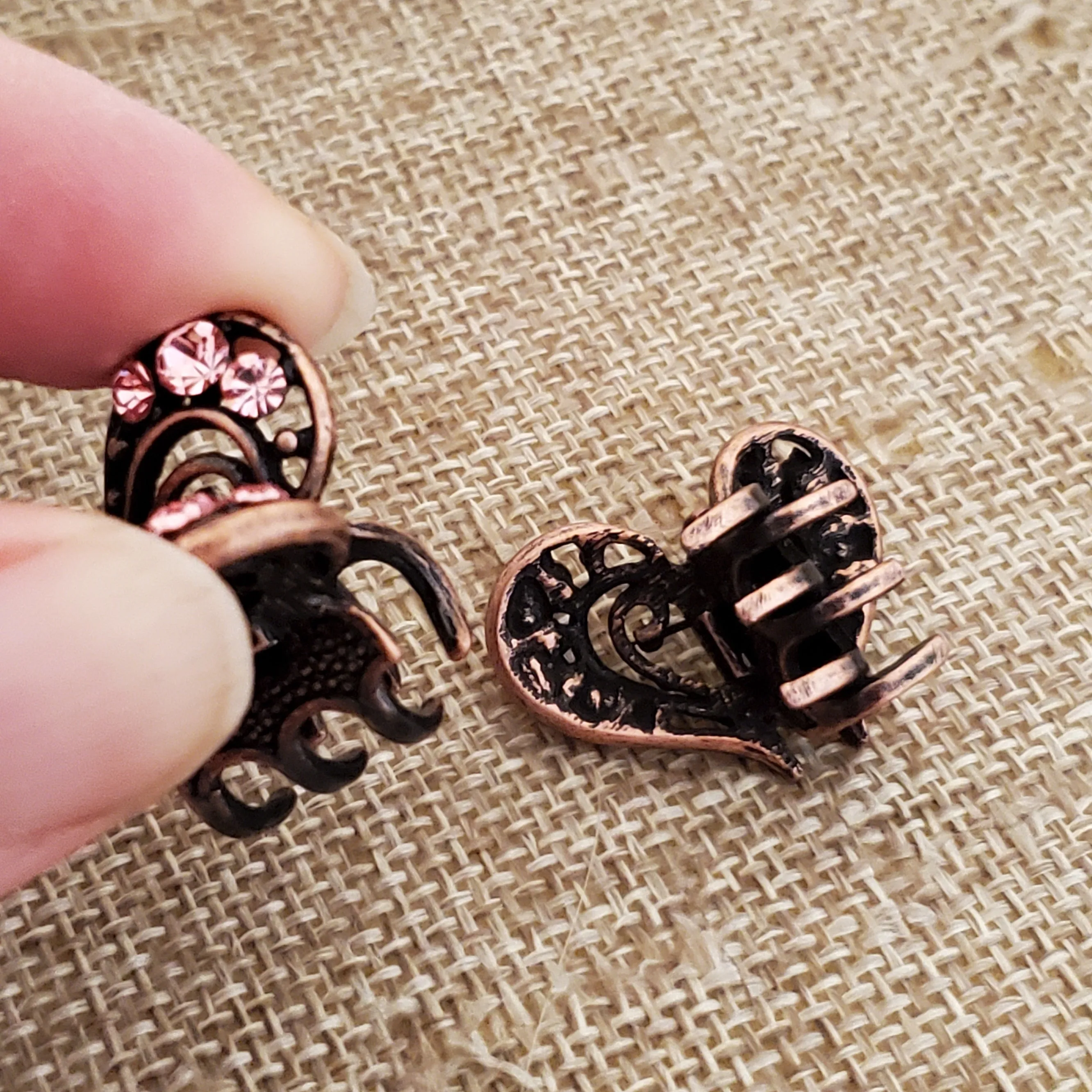 Heart Mini Hair Claw Rhinestone Clip