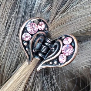 Heart Mini Hair Claw Rhinestone Clip