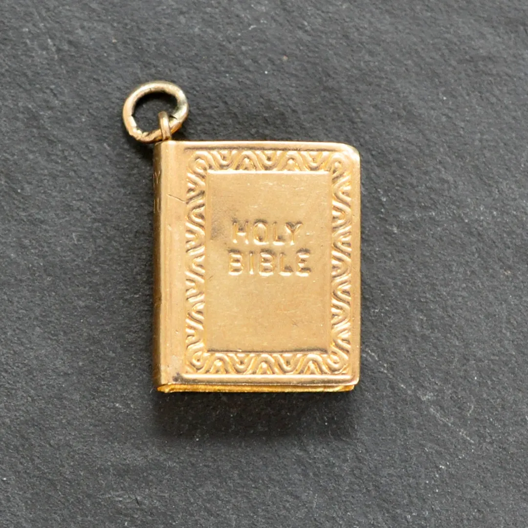 Holy Bible Gold Charm