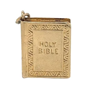 Holy Bible Gold Charm