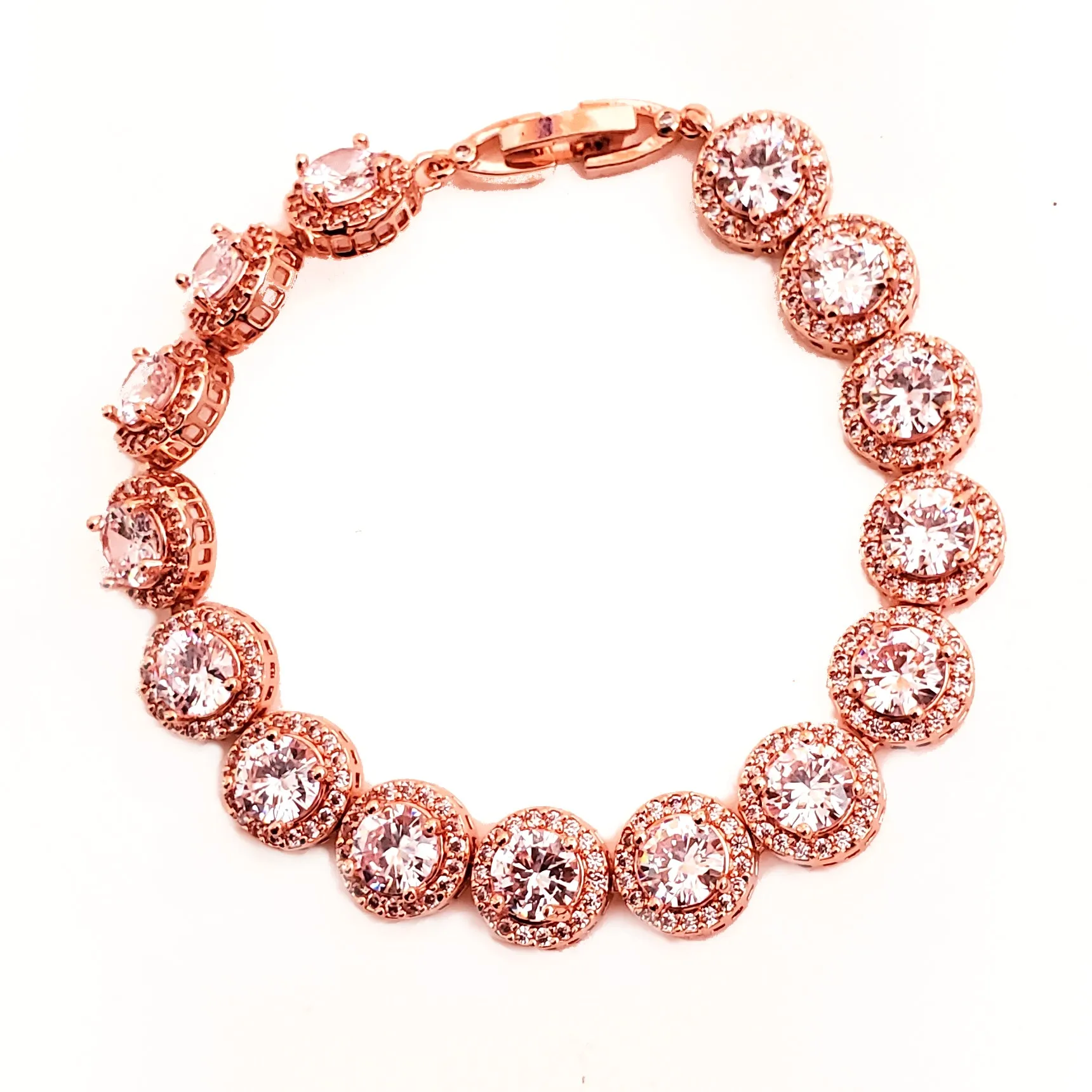 Modern Bridal Bracelet with Prong Set CZ
