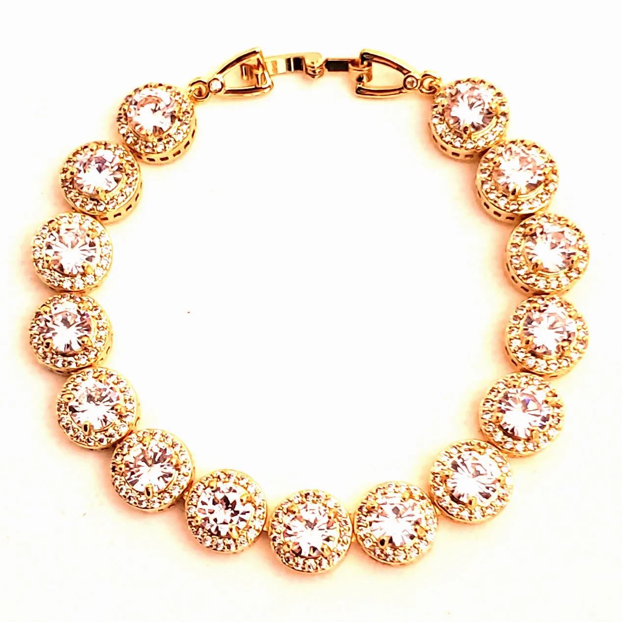 Modern Bridal Bracelet with Prong Set CZ