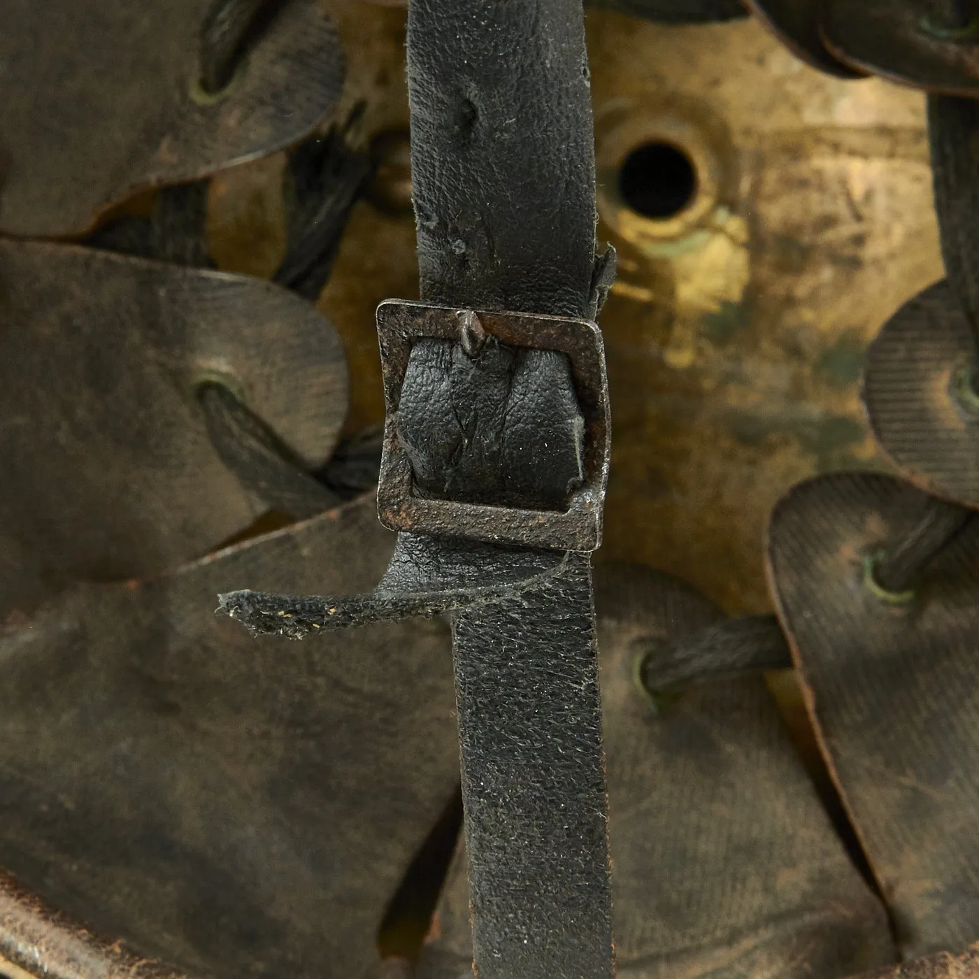 Original French WWI Adrian Pattern Brass Fire Helmet from Rueil Area