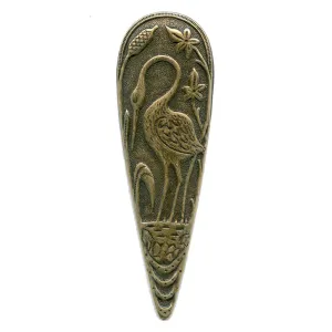 Oxidized brass Aesthetic period style stamped embossed Flamingo. 1 pc.. b9-2210