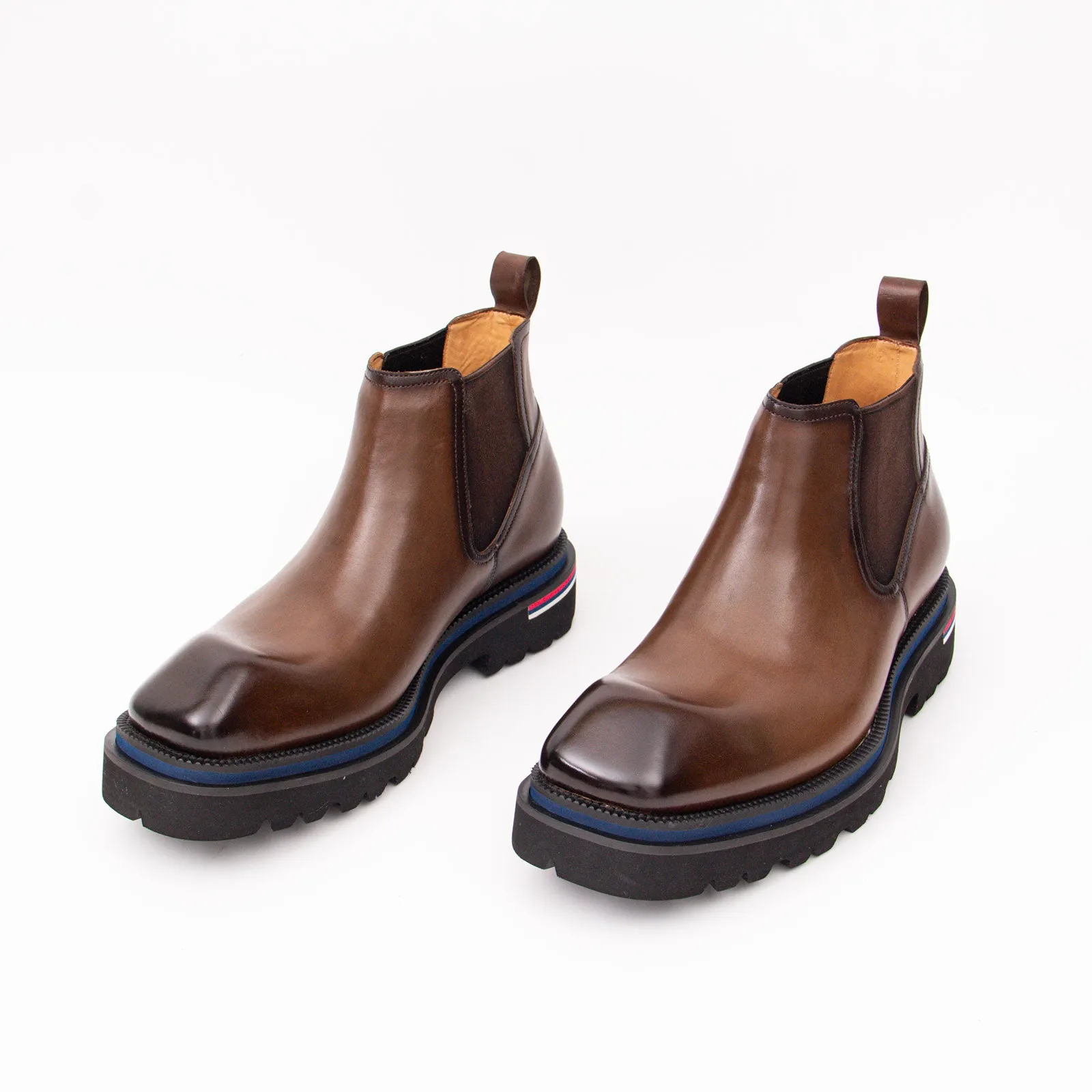 Premium Handcrafted Calfskin Chelsea Boots Brown