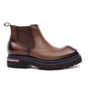 Premium Handcrafted Calfskin Chelsea Boots Brown