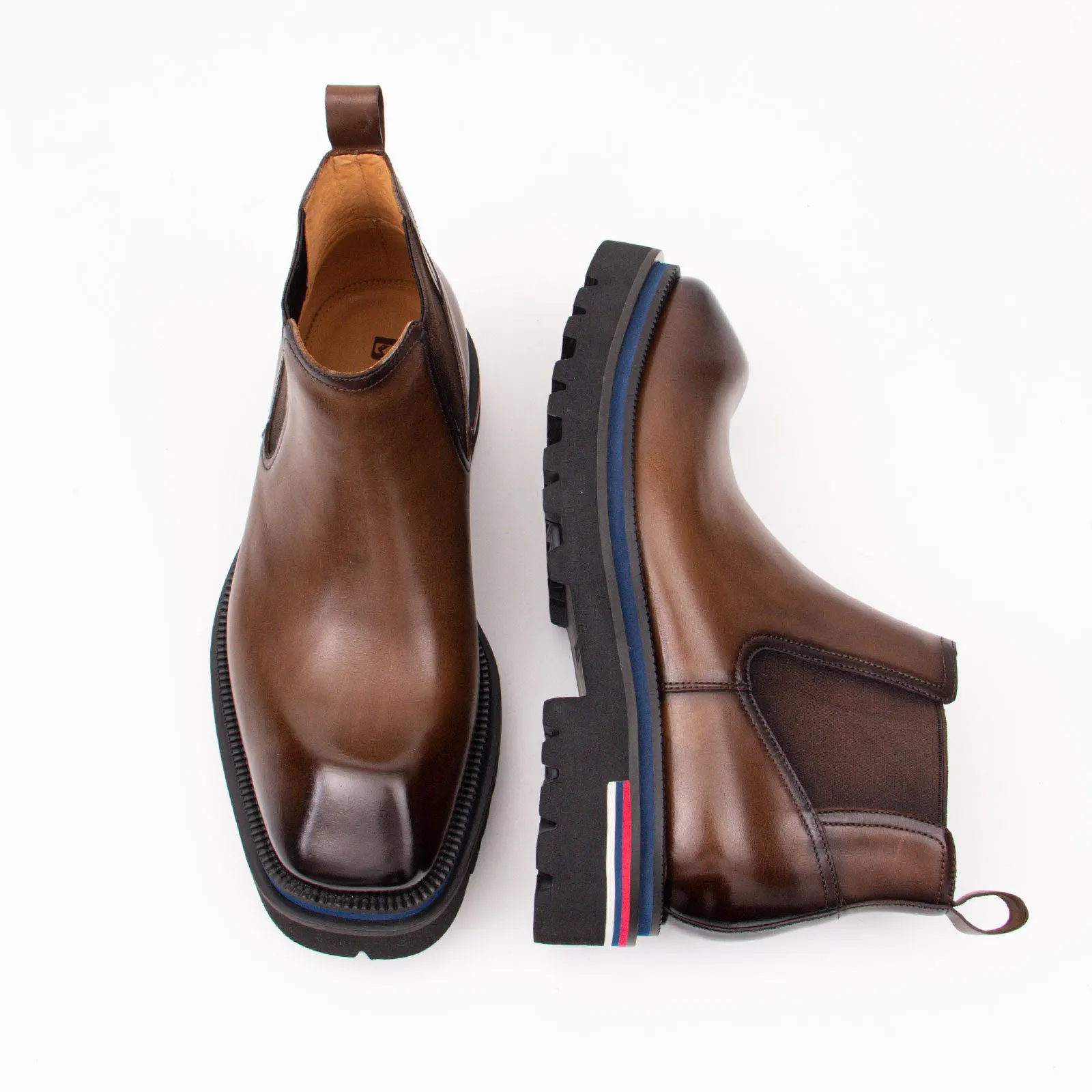 Premium Handcrafted Calfskin Chelsea Boots Brown