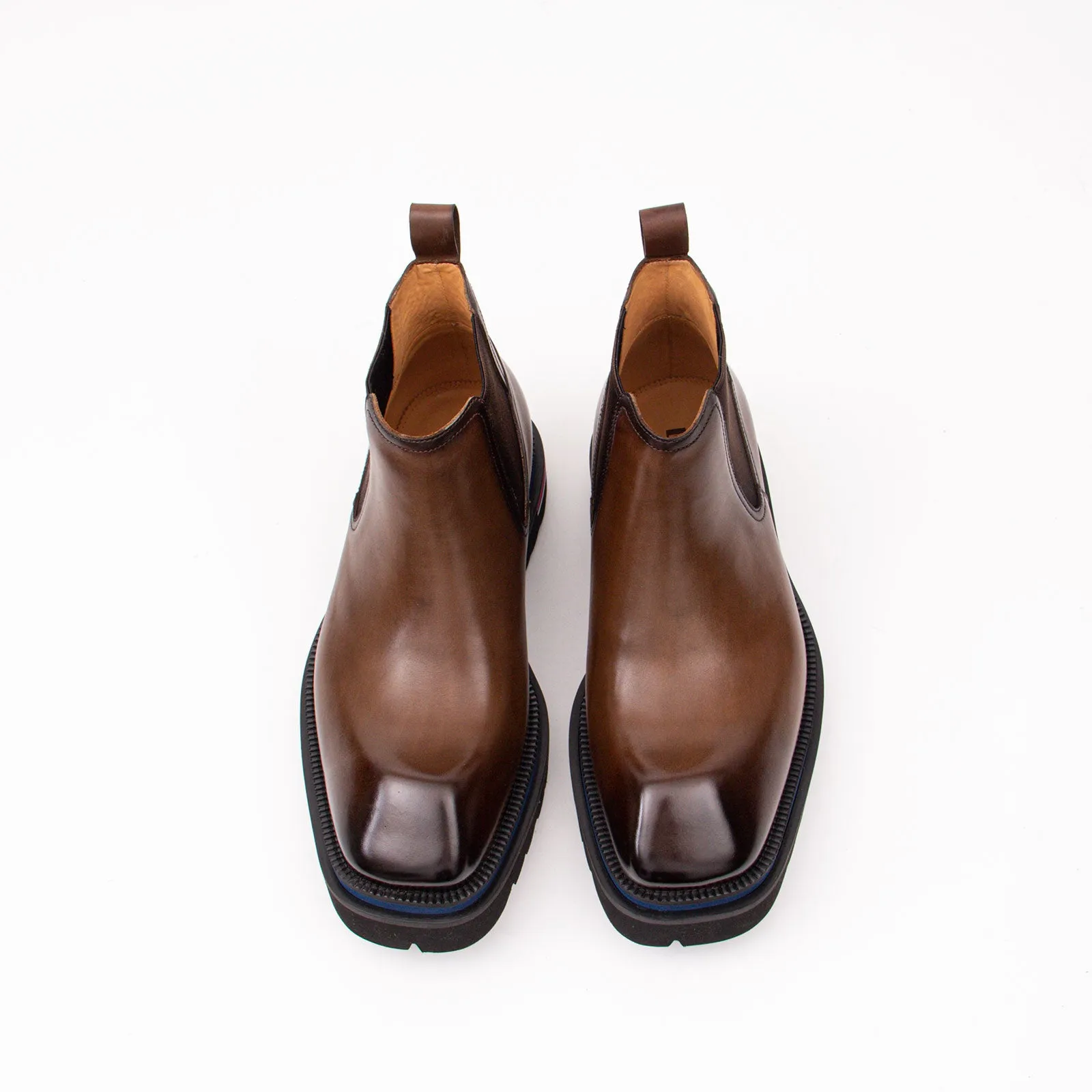 Premium Handcrafted Calfskin Chelsea Boots Brown