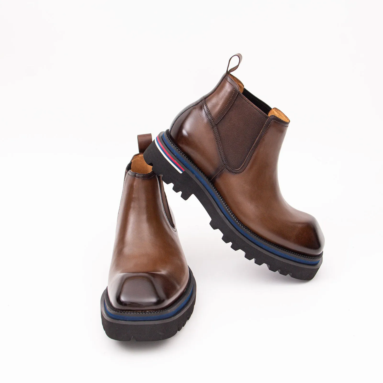 Premium Handcrafted Calfskin Chelsea Boots Brown