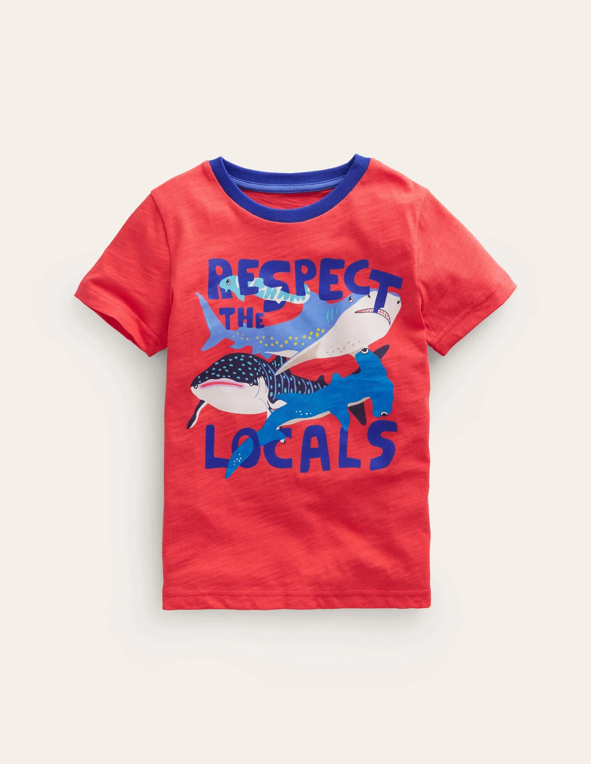 Printed Sharks T-shirt-Jam Red Sharks