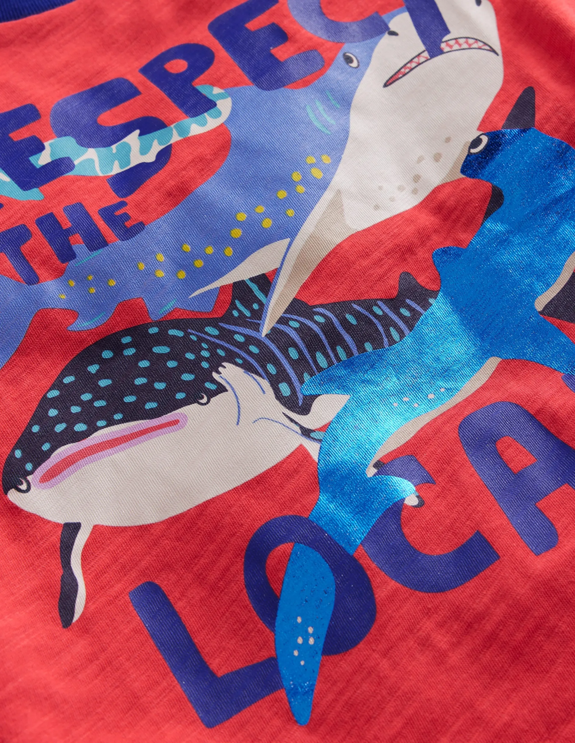 Printed Sharks T-shirt-Jam Red Sharks