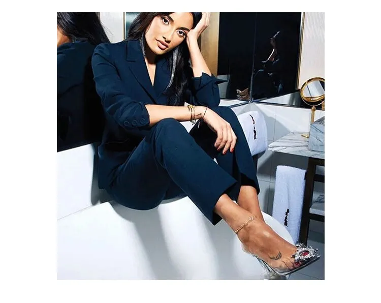 Rhinestone Pointed Toe Clear Transparent Thin Heels