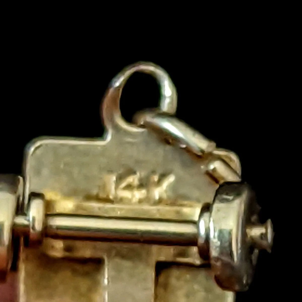 The Laredo - Vintage Articulated Railroad Handcar Charm 14k Gold