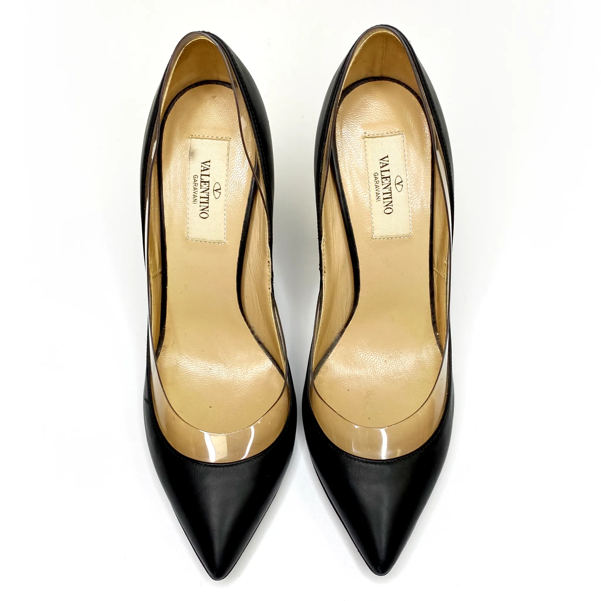 Valentino Black PVC Crystal Rockstud Pumps