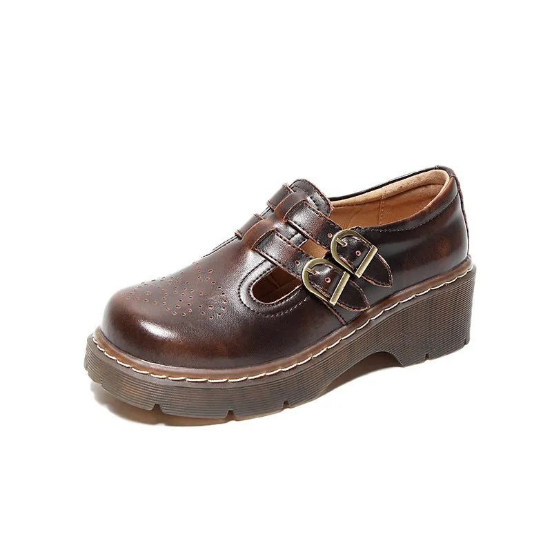 Vintage Brogue Cute Women's Shoes Platform