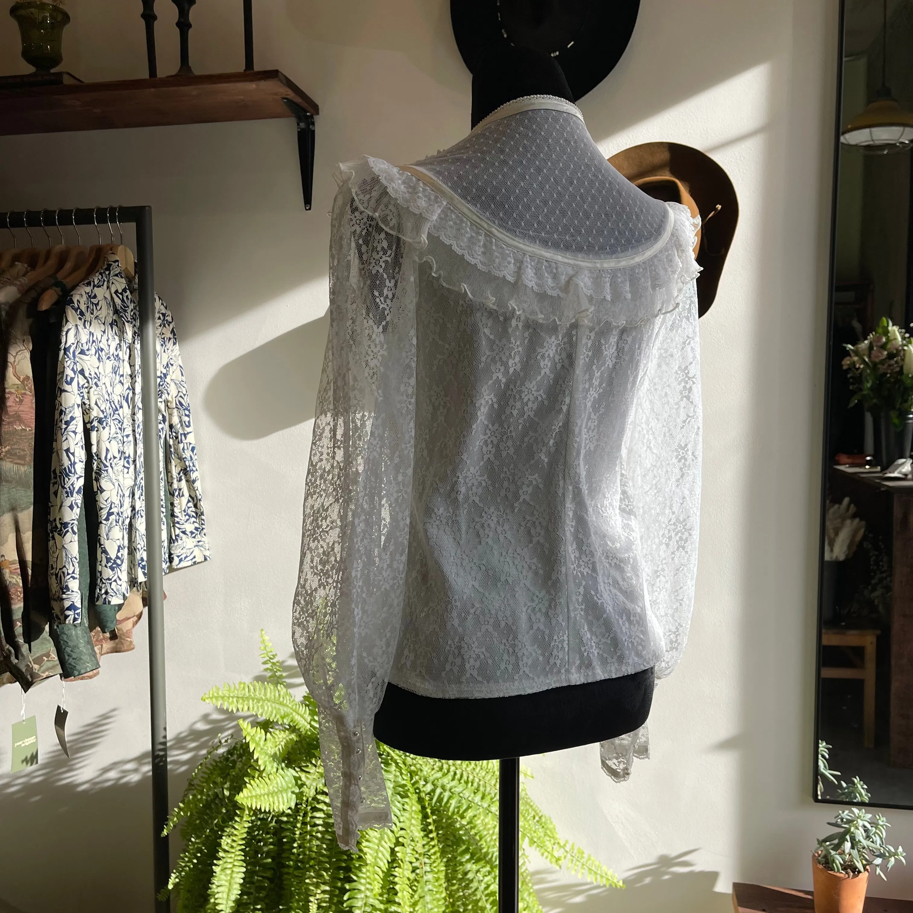Vintage Gunne Sax Gunnies Lace Victorian Style Blouse 80s