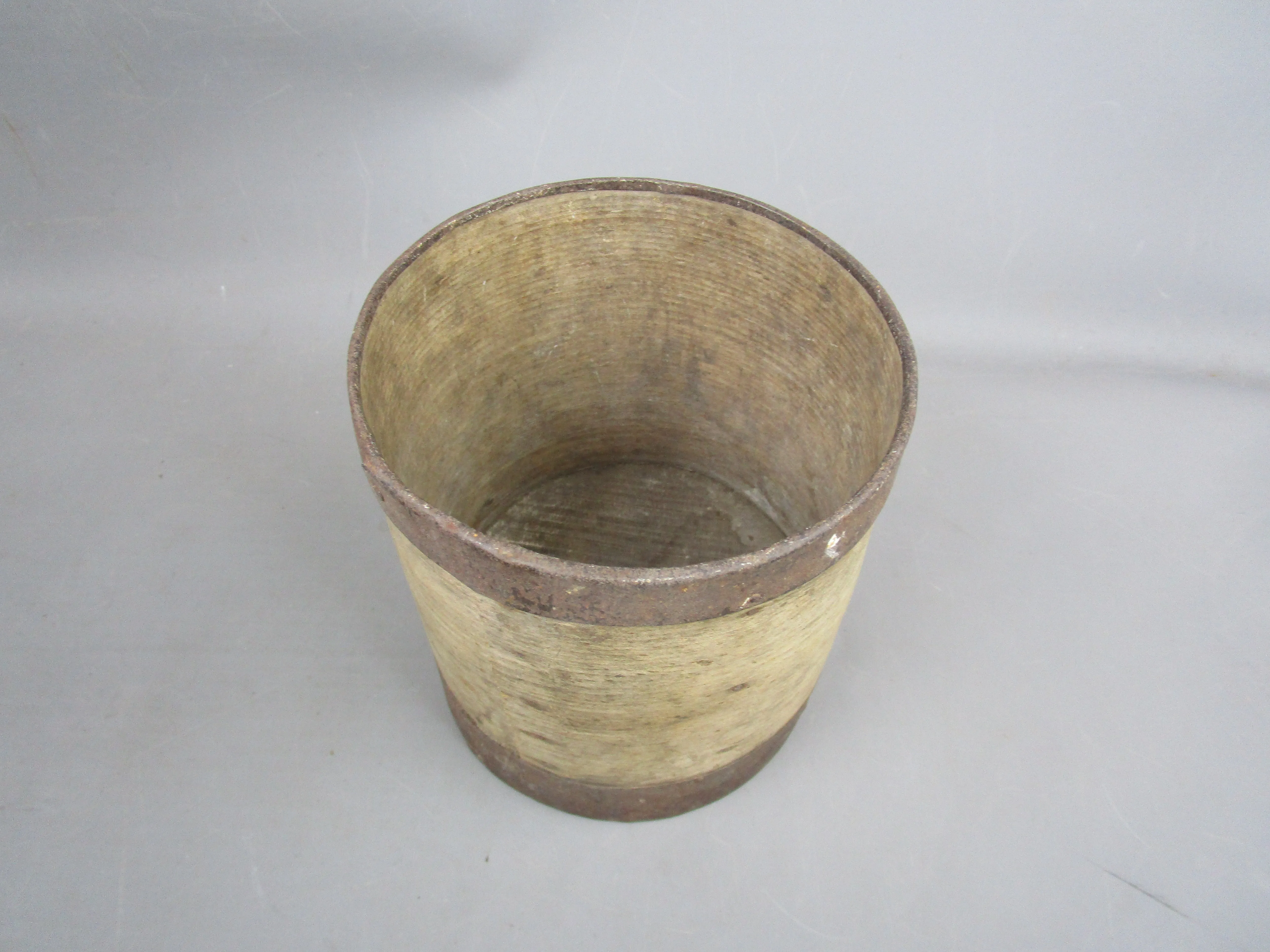 Wooden Quart Grain Measure Bucket Vintage c1930